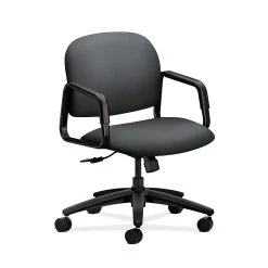 HON HON4002NR10T Solutions Seating Mid-Back Office/Computer Chair, Fixed Arms, Onyx Fabric
