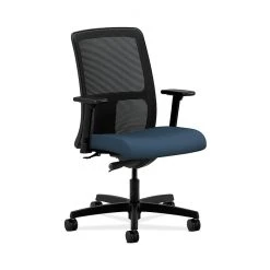HON Ignition Fabric-Upholster Mesh Low-Back Office/Computer Chair, Adjustable Arms, Jet