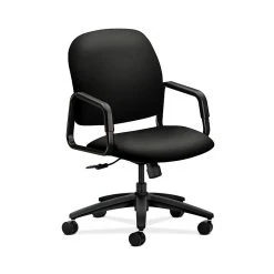 HON HON4001WP40T Solutions Seating Fabric-Upholster High-Back Office/PC Chair, Fixed Arms, Black