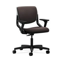 HON HONMT103CU49 Motivate Upholster Back Office/PC Chair, Adj. Arms, Platinum Shell, Espresso Fabric