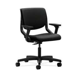 HON HONMT102UR10 Motivate Upholster Back Office/Computer Chair, Adj. Arms, Onyx Shell, Black Fabric
