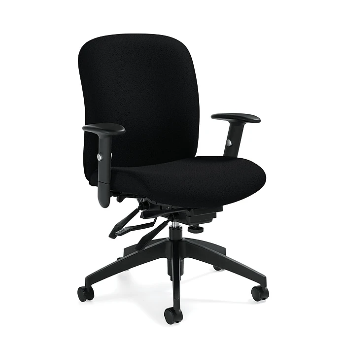 Global Truform Quilt Fabric Heavy Duty Medium Back Multi-Tilter Chair, Silver 3 Global Truform Quilt Fabric Heavy Duty Medium Back Multi-Tilter Chair, Silver