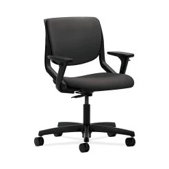 HON HONMT102SX23 Motivate Carbon Fabric Upholster Back Office/Computer Chair, Adj. Arms, Onyx Shell