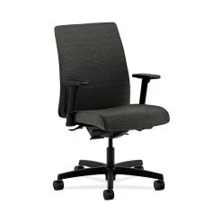 HON HONIT202AI10 Ignition Low-Back Office/Computer Chair, Adjustable Arms, Onyx Fabric