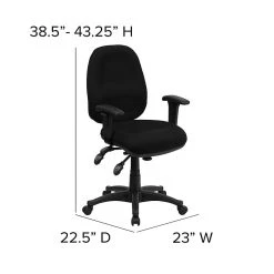 Flash Furniture Mid-Back Multi-Functional Fabric Swivel Computer Chairs (BT662BK) -Office Chairs Shop unnamed file 1504