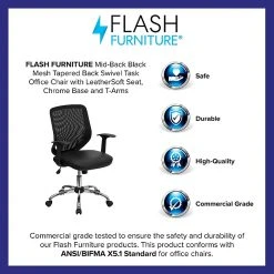 Flash Furniture Mid Back Office Chair With Mesh Back And Italian Leather Seat, Black -Office Chairs Shop unnamed file 1509