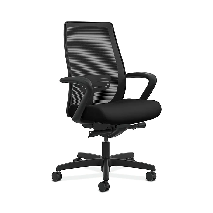 HON HONLWIM2FUR10 Endorse Mesh Fabric-Upholster Mid-Back Office/PC Chair, Fixed Arms, Black 3 HON HONLWIM2FUR10 Endorse Mesh Fabric-Upholster Mid-Back Office/PC Chair, Fixed Arms, Black