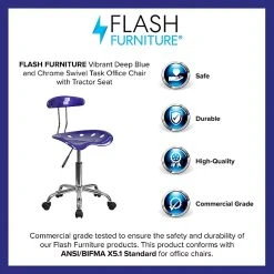 Flash Furniture Chrome Low Back Computer Task Chair With Tractor Seat, Vibrant Deep Blue -Office Chairs Shop unnamed file 1539