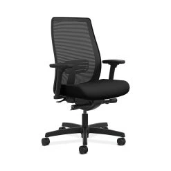 HON Endorse Collection HONLWIM2AUR10 Mesh Mid-Back Office/Computer Chair, Adj. Arms, Black Fabric