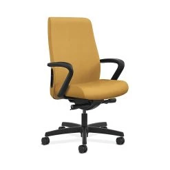 HON HONLWU2FNR26 Endorse Collection Mid-Back Office/Computer Chair, Fixed Arms, Mustard Fabric