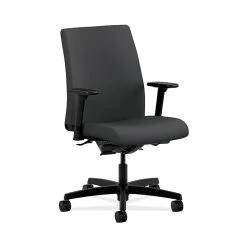 HON HONIT202SX23 Ignition Fabric-Upholstered Low-Back Office/Computer Chair, Adjustable Arms, Carbon