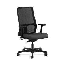 HON HONIW103SX23 Ignition Fabric-Upholstered Mesh Mid-Back Office/Computer Chair, Adj. Arms, Carbon