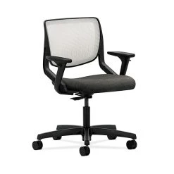 HON HONMT10FAI10 Motivate Ilira -Stretch Mesh Back Office/PC Chair, Adj. Arms, Onyx Shell, Black
