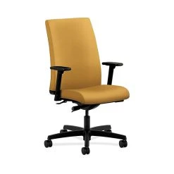 HON Ignition HONIW114NR26 Fabric Mid-Back Office/Computer Chair, Adjustable Arms, Mustard