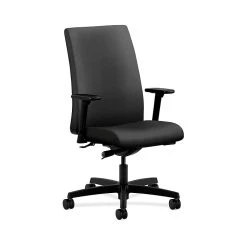 HON HONIW114NR10 Ignition Fabric-Upholstered Mid-Back Office/Computer Chair, Adjustable Arms, Onyx