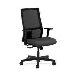 HON HONIW101SX23 Ignition Mesh Fabric-Upholstered Mid-Back Office/Computer Chair, Adj. Arms, Carbon