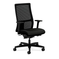 HON HONIW108WP40 Ignition Mesh Mid-Back Office/Computer Chair, Adjustable Arms, Black Fabric