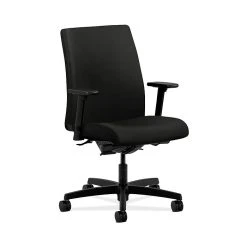 HON HONIT202WP40 Ignition Fabric-Upholstered Low-Back Office/Computer Chair, Adjustable Arms, Black
