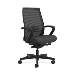 HON HONLWIM2FCU19 Endorse Fabric-Upholster Mesh Mid-Back Office/PC Chair, Fixed Arms, Iron Ore