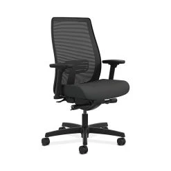 HON HONLWIM2ACU19 Endorse Fabric-Upholster Mesh Mid-Back Office/PC Chair, Adj. Arms, Iron Ore