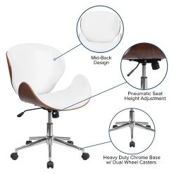 Flash Furniture Mid-Back Walnut Wood Swivel Conference Chair In White Leather (SDSDM22405WH) -Office Chairs Shop unnamed file 1733