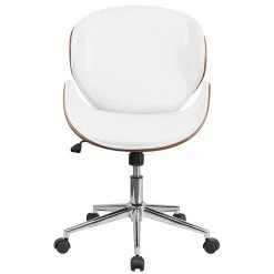 Flash Furniture Mid-Back Walnut Wood Swivel Conference Chair In White Leather (SDSDM22405WH) -Office Chairs Shop unnamed file 1737