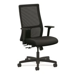 HON® Ignition® Mesh Mid-Back Office/Computer Chair, Adjustable Arms, Contourett Polyurethane Black