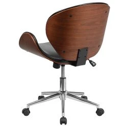 Flash Furniture SDSDM22405BK Mid-Back Walnut Wood Swivel Conference Chair, Black Leather -Office Chairs Shop unnamed file 1761