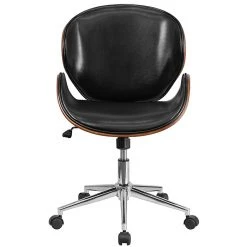 Flash Furniture SDSDM22405BK Mid-Back Walnut Wood Swivel Conference Chair, Black Leather -Office Chairs Shop unnamed file 1764
