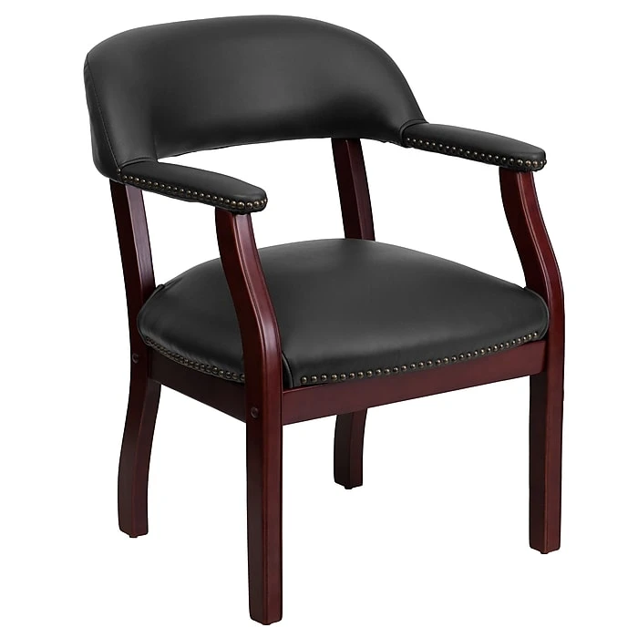 Flash Furniture Luxurious Vinyl Conference Chair, Black And Mahogany (BZ105BLK) 3 Flash Furniture Luxurious Vinyl Conference Chair, Black And Mahogany (BZ105BLK)