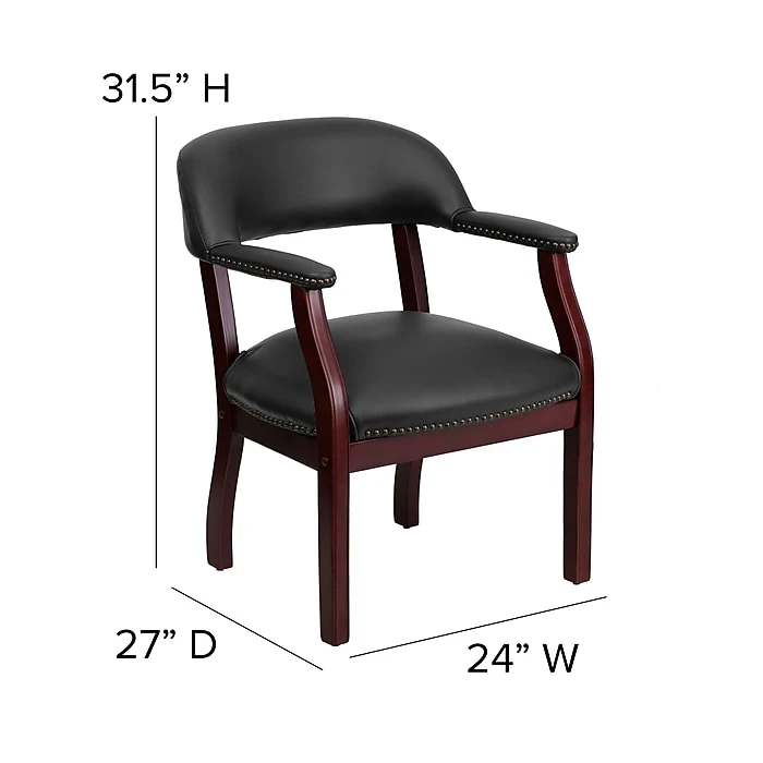 Flash Furniture Luxurious Vinyl Conference Chair, Black And Mahogany (BZ105BLK) 7 Flash Furniture Luxurious Vinyl Conference Chair, Black And Mahogany (BZ105BLK) - Image 5