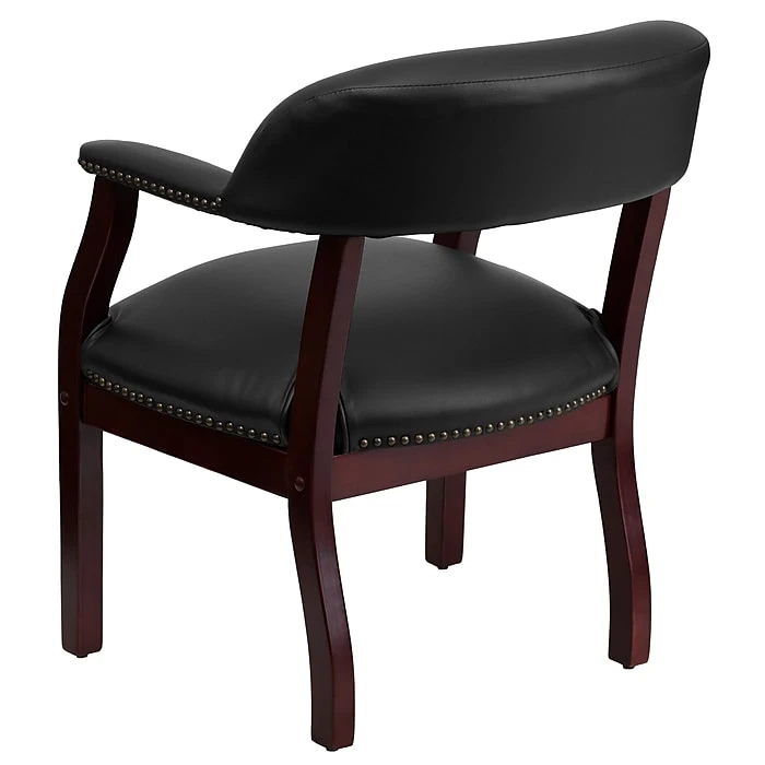 Flash Furniture Luxurious Vinyl Conference Chair, Black And Mahogany (BZ105BLK) 8 Flash Furniture Luxurious Vinyl Conference Chair, Black And Mahogany (BZ105BLK) - Image 6