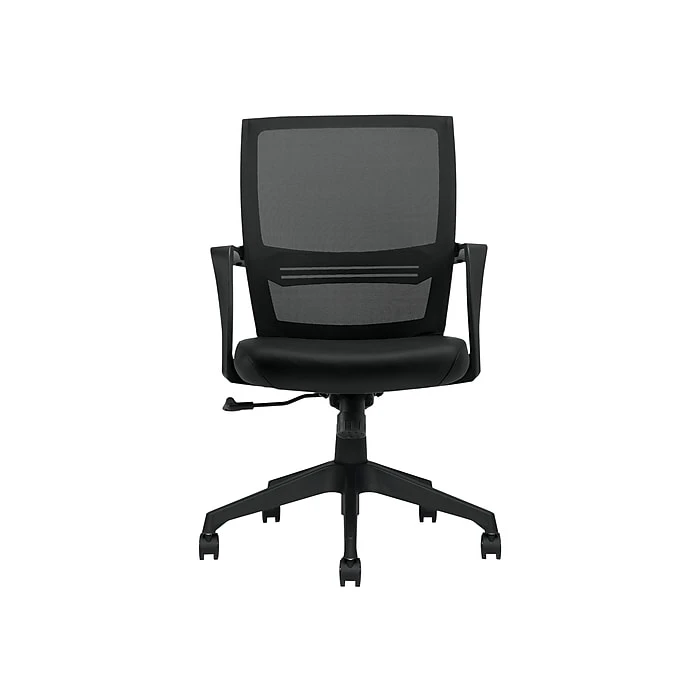 Offices To Go Mesh Back Luxhide Conference Chair, Black (OTG13026B) 3 Offices To Go Mesh Back Luxhide Conference Chair, Black (OTG13026B)