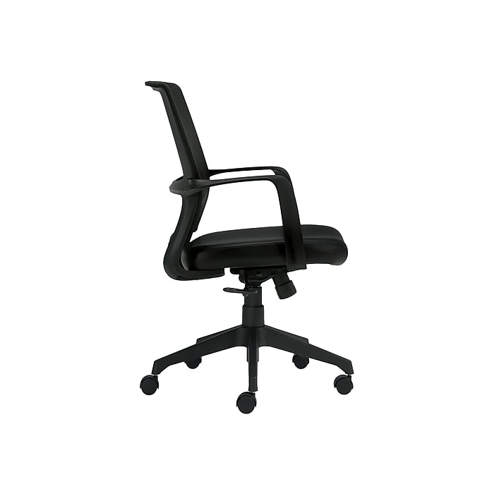 Offices To Go Mesh Back Luxhide Conference Chair, Black (OTG13026B) 5 Offices To Go Mesh Back Luxhide Conference Chair, Black (OTG13026B) - Image 3