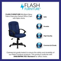Flash Furniture Fabric Computer And Desk Chair, Navy Blue (GOST6NVYFAB) -Office Chairs Shop unnamed file 205