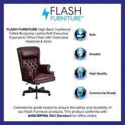 Flash Furniture Leathersoft Traditional Executive Chair, Burgundy (CIJ600BY) -Office Chairs Shop unnamed file 2059