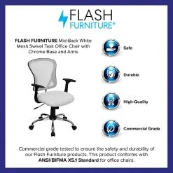 Flash Furniture Mid-Back Office Chair, White -Office Chairs Shop unnamed file 2068