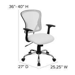 Flash Furniture Mid-Back Office Chair, White -Office Chairs Shop unnamed file 2070