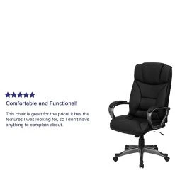 Flash Furniture High Back Leather Executive Office Swivel Chair With Titanium Nylon Loop Arms, Black -Office Chairs Shop unnamed file 2145