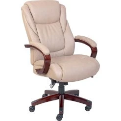 La-Z-Boy Miramar ComfortCore Traditions Executive Office Chair, Taupe (45835)