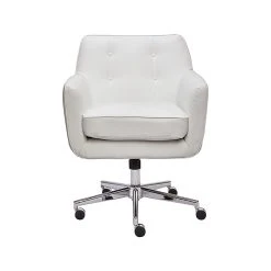 Serta Style Ashland Faux Leather Swivel Computer And Desk Chair, White (47140E)