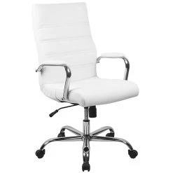 Flash Furniture Faux Leather Executive Chair, Gray And White (GO2286HWH)