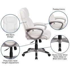 Flash Furniture Faux Leather Mid-Back Executive Office Chair, White (GO2236MWH) -Office Chairs Shop unnamed file 2203