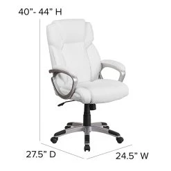 Flash Furniture Faux Leather Mid-Back Executive Office Chair, White (GO2236MWH) -Office Chairs Shop unnamed file 2204