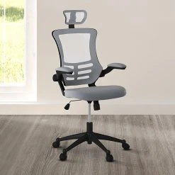 Techni Mobili Executive High Back Mesh Chair, Silver/Grey -Office Chairs Shop unnamed file 2214