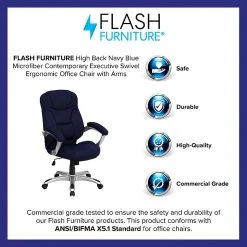 Flash Furniture High Back Micro Fiber Contemporary Office Chair, Navy Blue -Office Chairs Shop unnamed file 2262