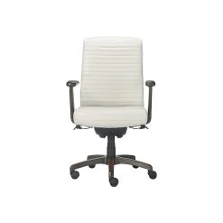 La-Z-Boy Emerson Ergonomic Faux Leather Swivel Executive Chair, White (CHR10081A)