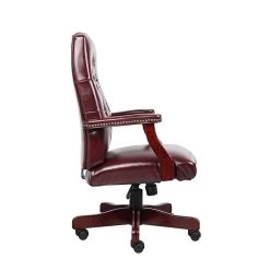 Boss Classic Vinyl Executive Oxblood Chair, Burgundy/Mahogany Finish Frame (B905-BY) -Office Chairs Shop unnamed file 2333