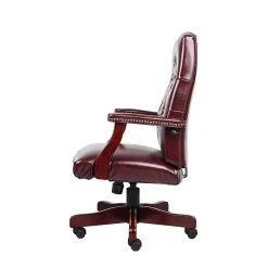 Boss Classic Vinyl Executive Oxblood Chair, Burgundy/Mahogany Finish Frame (B905-BY) -Office Chairs Shop unnamed file 2334
