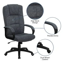 Flash Furniture High-Back Fabric Executive Chair, Fixed Arms, Gray -Office Chairs Shop unnamed file 2398